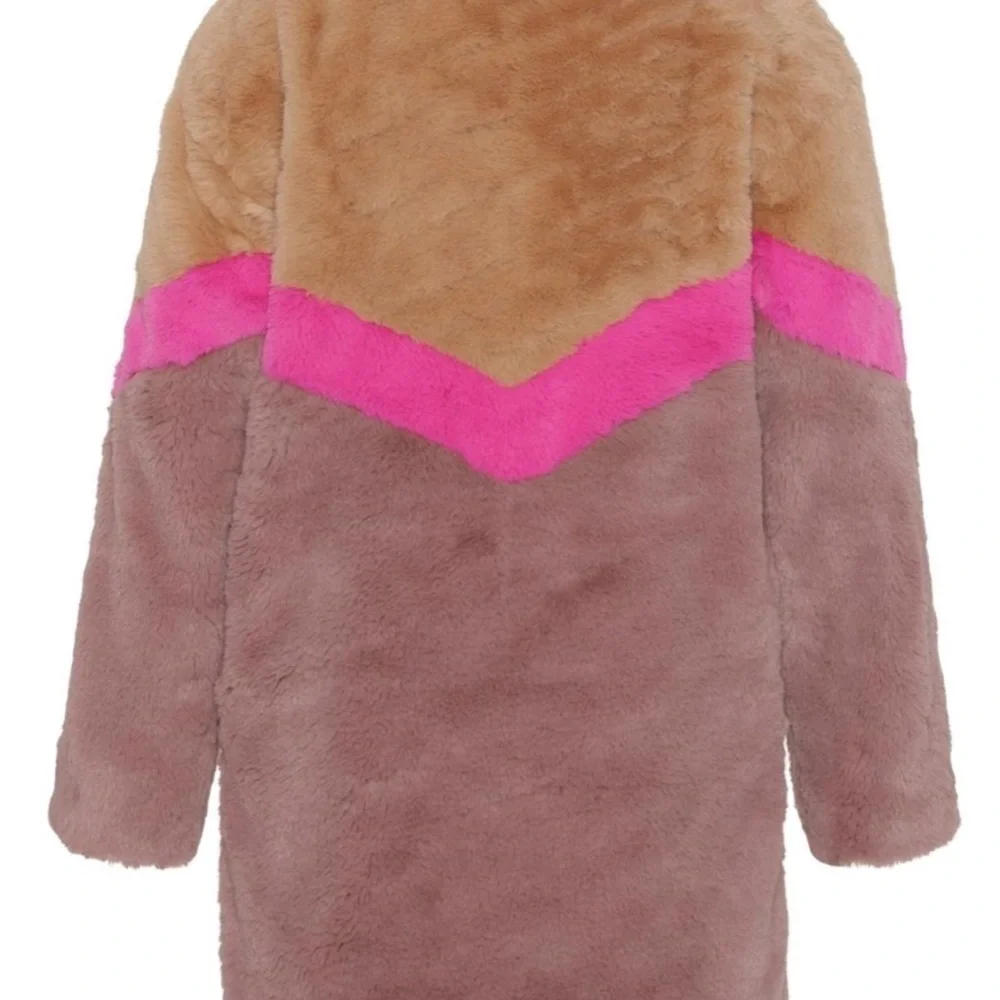 Molo Pink and Tan Teddy Jacket for Kids